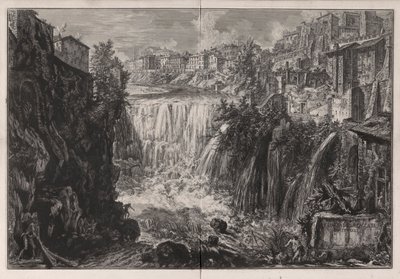 Veduta della Cascata di Tivoli door Giovanni Battista Piranesi