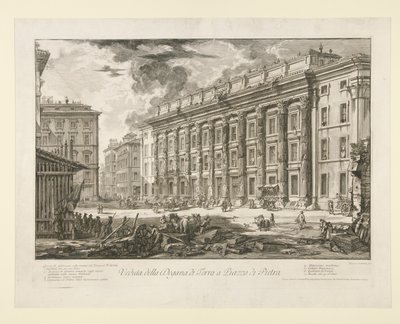 Uitzicht op het Douanehuis op Piazza di Pietra, uit Vedute di Roma door Giovanni Battista Piranesi