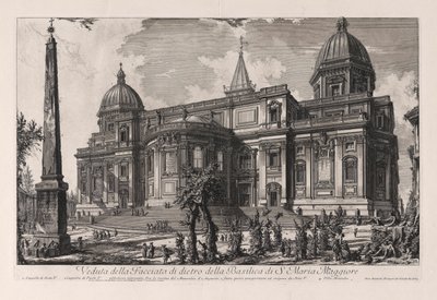 Veduta della Facciata di dietro della Basilica di S. Maria Maggiore, uit Vedute di Roma door Giovanni Battista Piranesi