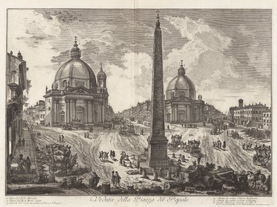 Veduta della Piazza del Popolo (Uitzicht op de Piazza del Popolo), uit Vedute di Roma (Uitzichten van Rome) door Giovanni Battista Piranesi
