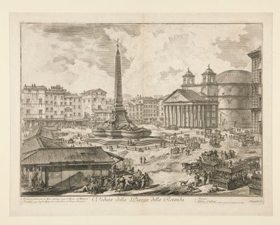 Uitzicht op het Piazza della Rotonda, uit Vedute di Roma door Giovanni Battista Piranesi