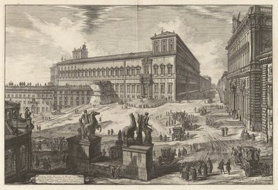 Veduta della Piazza di Monte Cavallo (Uitzicht op het Piazza di Monte Cavallo [Piazza del Quirinale met het Quirinaal Paleis in het midden]), uit Vedute di Roma (Gezichten van Rome) door Giovanni Battista Piranesi