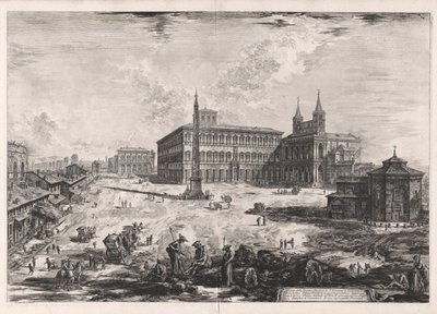 Veduta della Piazza, e Basilica di S. Giovanni in Laterano (Uitzicht op het Plein en de Basiliek van San Giovanni in Laterano), uit Vedute di Roma (Gezichten van Rome) door Giovanni Battista Piranesi
