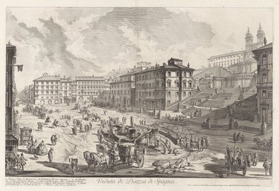 Veduta di Piazza di Spagna (Uitzicht op het Piazza di Spagna), uit Vedute di Roma (Gezichten van Rome) door Giovanni Battista Piranesi