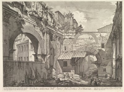 Interne Weergave van het Atrium van de Portico di Ottavia, 1760 door Giovanni Battista Piranesi