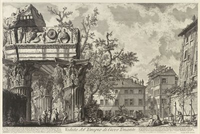 Veduta met de tempel van Jupiter Tonans door Giovanni Battista Piranesi