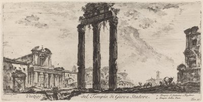 Overblijfselen van de tempel van Jupiter Stator door Giovanni Battista Piranesi