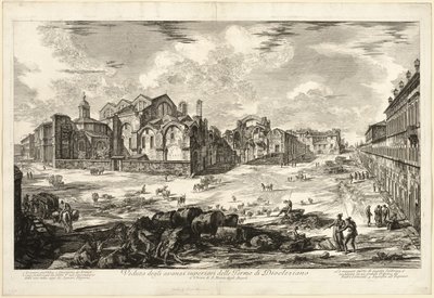 Zicht op de Zichtbare Resten van de Baden van Diocletianus, uit Zichten van Rome door Giovanni Battista Piranesi