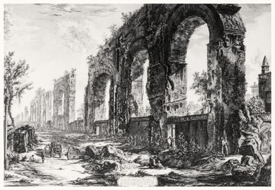 Zicht op het Aquaduct van Nero, uit de 