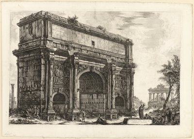 Zicht op de Boog van Septimius Severus, uit Zichten van Rome door Giovanni Battista Piranesi