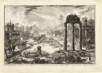 Uitzicht op het Campo Vaccino, uit Zichten van Rome door Giovanni Battista Piranesi