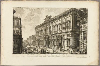Uitzicht op het Palazzo della Consulta op de Quirinal met het pauselijke secretariaat, uit 