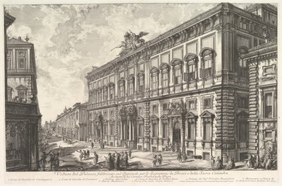 Uitzicht op het Palazzo della Consulta op de Quirinal met het Pauselijk Secretariaat door Giovanni Battista Piranesi