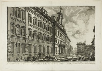Zicht op het Palazzo di Montecitorio, uit Zichten van Rome door Giovanni Battista Piranesi