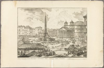 Uitzicht op de Piazza della Rotonda, uit Zichten van Rome door Giovanni Battista Piranesi