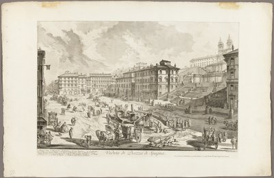 Uitzicht op de Piazza di Spagna, uit Zichten op Rome door Giovanni Battista Piranesi