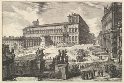 Uitzicht op de Piazza di Monte Cavallo, uit Vedute di Roma, ca. 1773 door Giovanni Battista Piranesi