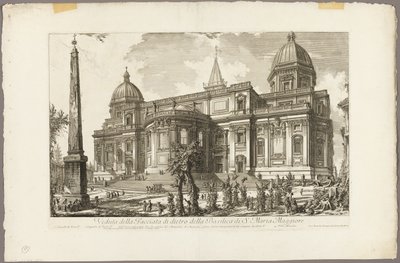 Uitzicht op de achteringang van de Basiliek van S. Maria Maggiore, uit 