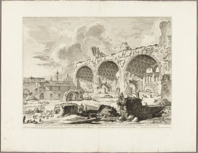 Zicht op de Resten van de Eetkamer van het Gouden Huis van Nero, gewoonlijk de Tempel van Vrede genoemd, uit Zichten van Rome door Giovanni Battista Piranesi