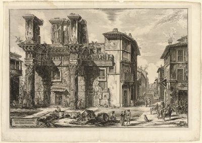 Uitzicht op de Resten van het Forum van Nerva, uit Zichten op Rome door Giovanni Battista Piranesi