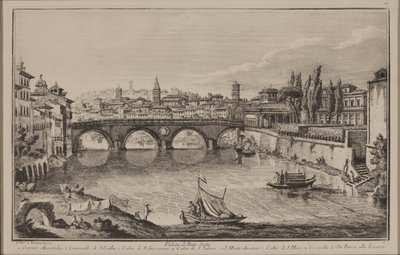 Uitzicht op de Sisto Brug, c.1778-92 (ets) door Giovanni Battista Piranesi