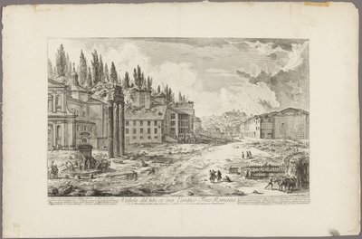Uitzicht op de locatie van het oude Romeinse Forum, uit Zichten van Rome door Giovanni Battista Piranesi