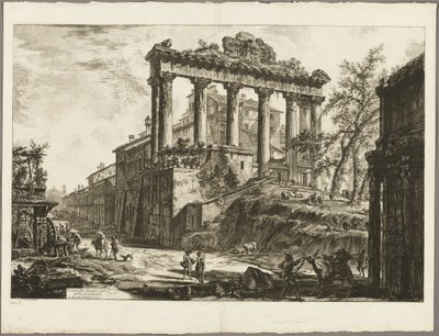 Zicht op de Zogenaamde Tempel van Concordia, uit Zichten van Rome door Giovanni Battista Piranesi