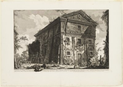 Uitzicht op de Tempel van Bacchus, nu de kerk van S. Urbano, twee mijl van Rome, voorbij de Porta S. Sebastiano, uit Zichten van Rome door Giovanni Battista Piranesi