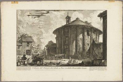 Uitzicht op de Tempel van Cybele op het Piazza van de Bocca della Verità, uit Zichten van Rome door Giovanni Battista Piranesi