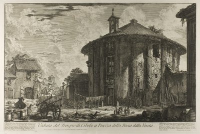 Uitzicht op de Tempel van Cybele op het Piazza van de Bocca della Verità, uit Zichten van Rome door Giovanni Battista Piranesi