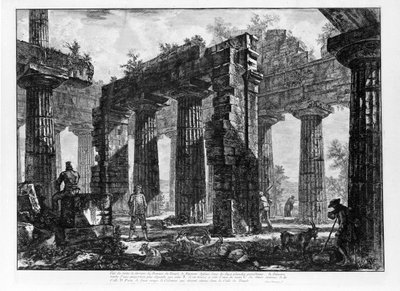 Uitzicht op de Tempels van Paestum door Giovanni Battista Piranesi