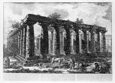 Uitzicht op de Tempels van Paestum door Giovanni Battista Piranesi