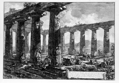 Uitzicht op de Tempels van Paestum door Giovanni Battista Piranesi