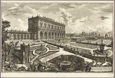 Uitzicht op de Villa van Zijne Eminentie Kardinaal Alessandro Albani, buiten Porta Salaria, uit Zichten van Rome door Giovanni Battista Piranesi