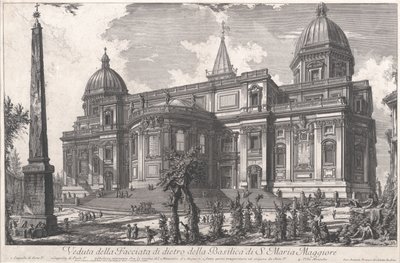 Uitzicht op de achteringang van de Basiliek van S. Maria Maggiore door Giovanni Battista Piranesi