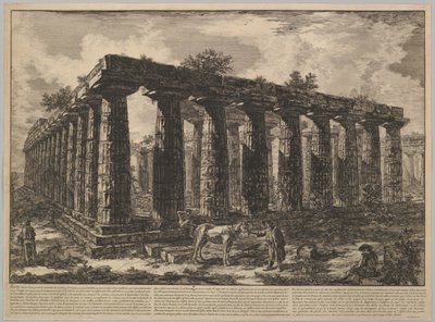 Uitzicht met de Resten van een Grote Omheining van Kolommen, ca. 1748 door Giovanni Battista Piranesi