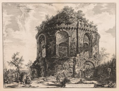 Gezichten van Rome: De zogenaamde Tempio della Tosse, nabij Tivoli, 1763 door Giovanni Battista Piranesi