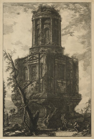 Gezichten van Rome: Het graf, genaamd La Connocchia door Giovanni Battista Piranesi