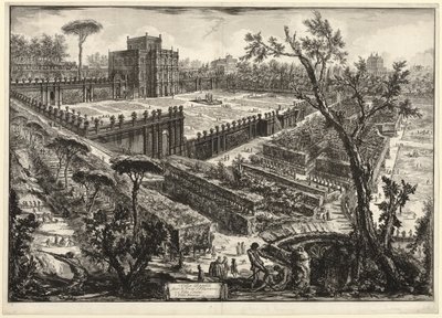 Villa Pamphili buiten Porta S. Pancrazio, uit Zichten op Rome door Giovanni Battista Piranesi