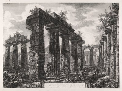Uitzicht op de Resten van de Pronaos van de door Giovanni Battista Piranesi