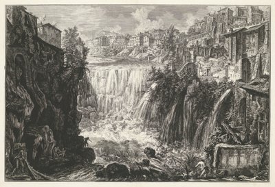 Waterval in Tivoli door Giovanni Battista Piranesi