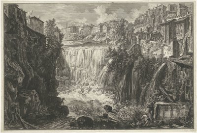 Waterval in Tivoli door Giovanni Battista Piranesi