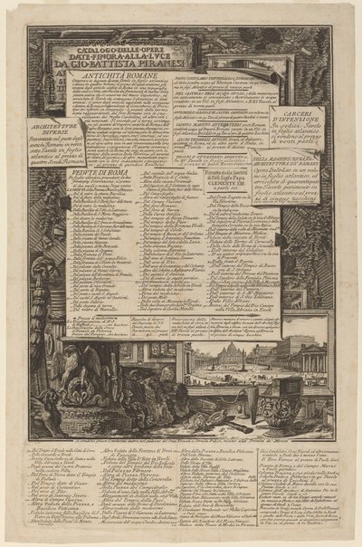 Catalogo delle Opere Date Finora Alla Luce Da Gio Battista Piranesi door Giovanni Battista Piranesi and Francesco Piranesi