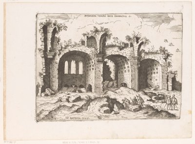 Gezicht op de Basilica van Maxentius te Rome door Giovanni Battista Pittoni (I)