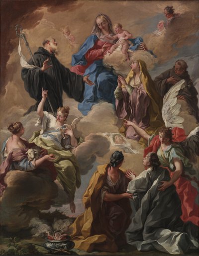 Heiligen Presenteren een Vrome Vrouw aan de Maagd en het Kind, 1720s door Giovanni Battista Pittoni