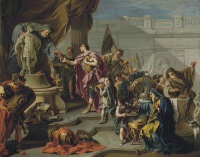 Scipio brengt eer aan Mars door Giovanni Battista Pittoni
