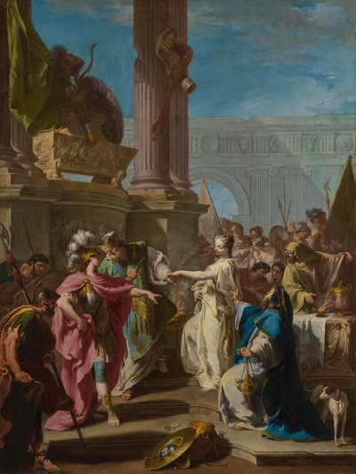 Het offer van Polyxena door Giovanni Battista Pittoni