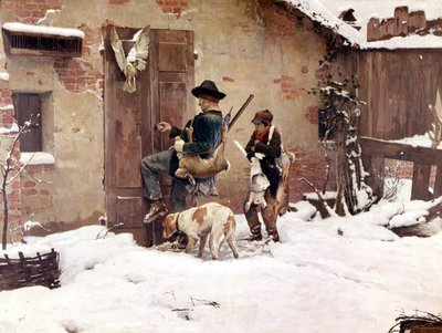 Terug van de jacht door Giovanni Battista Quadrone