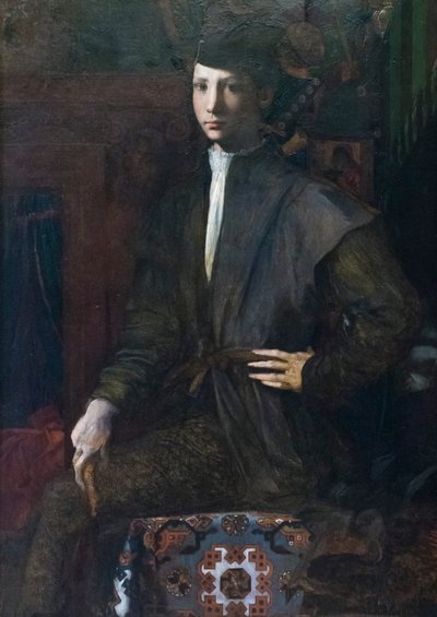 Portret van een jonge man door Giovanni Battista Rosso Fiorentino