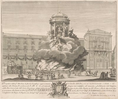 De Prima Macchina voor de Chinea van 1732: De Raad van de Goden door Giovanni Battista Sintes, after Nicola Michetti